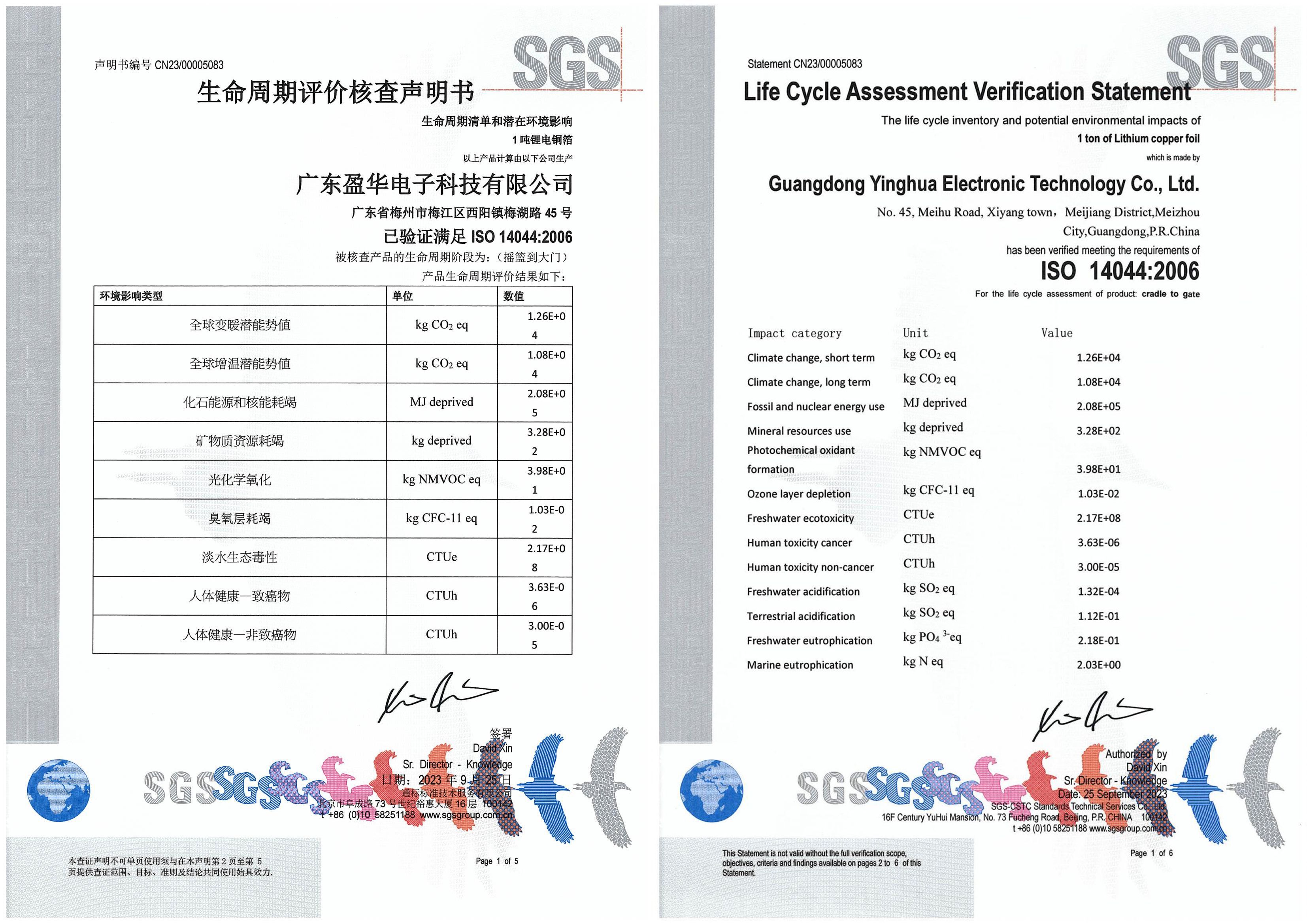 ISO14044生命周期評價認證